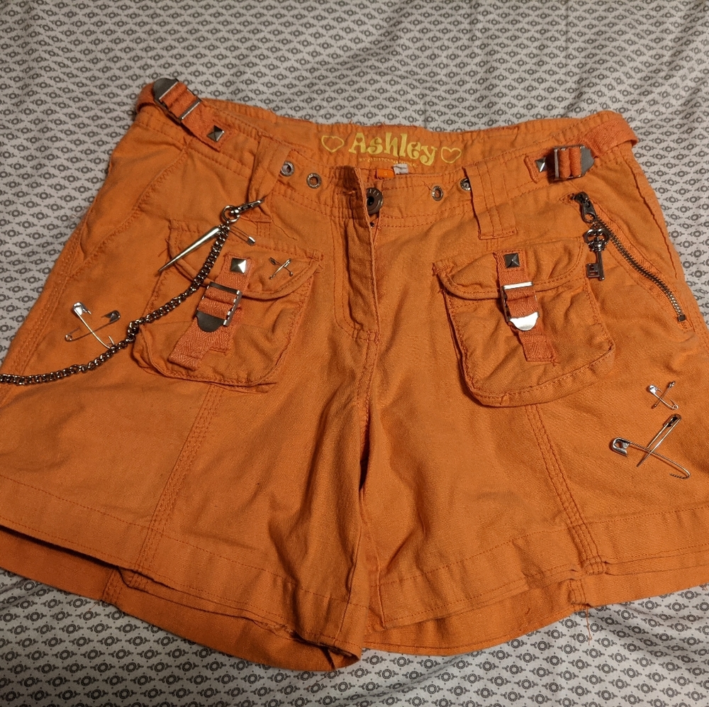 Orange Custom Studded Punk Pants
